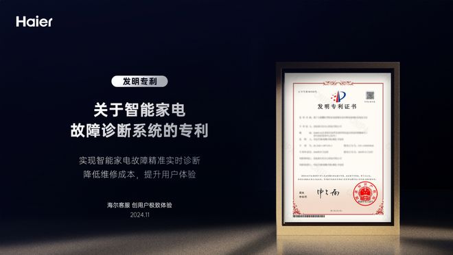 AI赋能持续提升用户体验海尔客服智能家电故障诊断专利获批