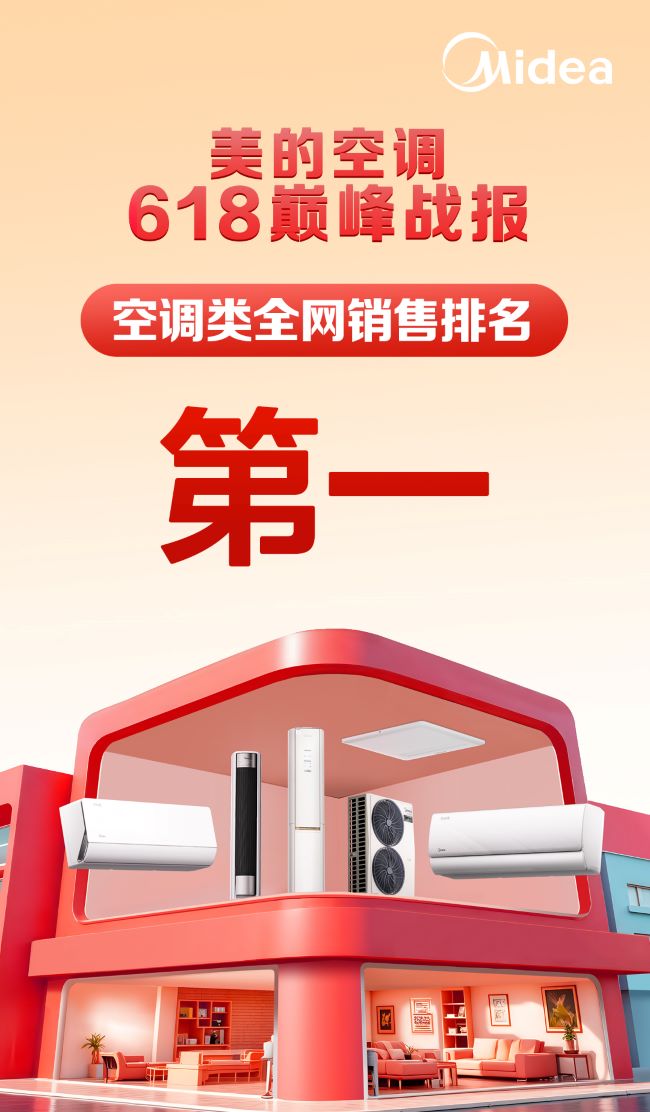 618见证硬实力！美的空调40年深耕稳居行业第一！(图1)